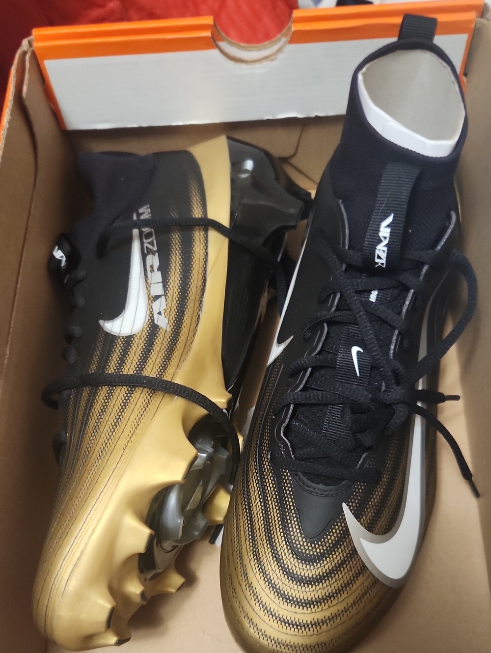 Nike zoom air Vapor pro 1 BLack and Gold Cleats Sneakers